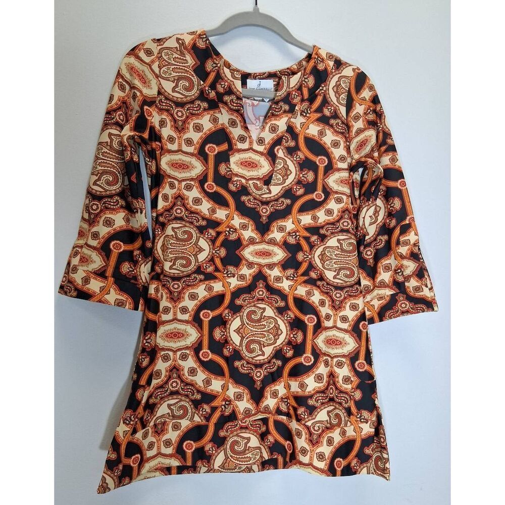Jude conally womens small equestrian blouse rust earthtone handkerchief top